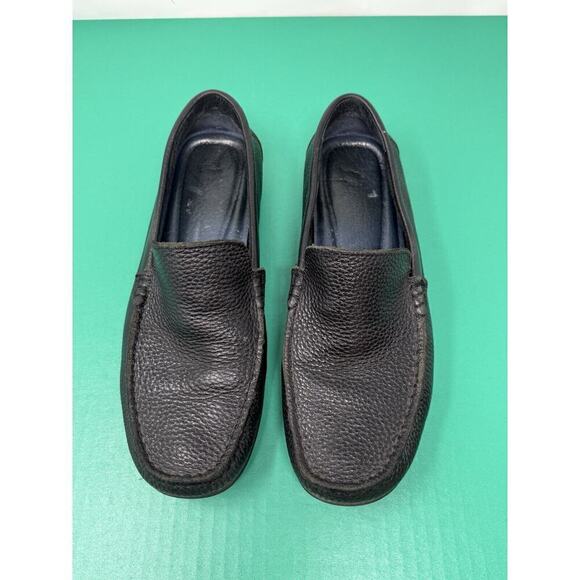 Tommy Bahama Loafers Mens 9 D Black Pebbled Leather Orion Slip-On Shoes Driving - Picture 1 of 7